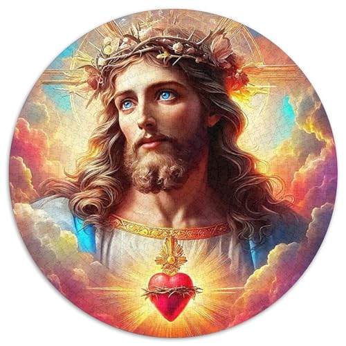 Jesus - ReligionPuzzles 1000 Teil Für Erwachsene Und Kinder Rund heiligKreatives Herausforderndes Puzzle-Spielzeug1000pcs (67.5x67.5cm) von TDSNKAVHB
