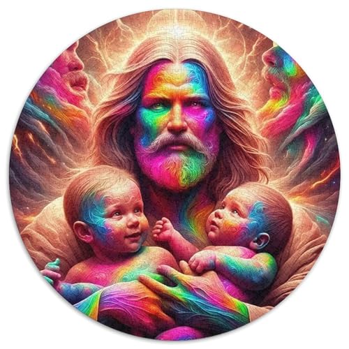 Jesus - ReligionPuzzles 1000 Teil Für Erwachsene Und Kinder Rund heiligKreatives Herausforderungsspielzeug-Geschenk1000pcs (67.5x67.5cm) von TDSNKAVHB