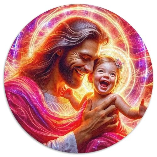 Jesus - ReligionPuzzles 1000 Teile Für Erwachsene Rund heiligKreatives Herausforderndes Spielzeug-Geschenk1000pcs (67.5x67.5cm) von TDSNKAVHB