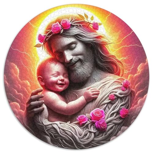 Jesus - ReligionPuzzles 1000 Teile Für Erwachsene Und Kinder Rund heiligKreatives Herausforderungsspielzeug-Geschenk1000pcs (67.5x67.5cm) von TDSNKAVHB