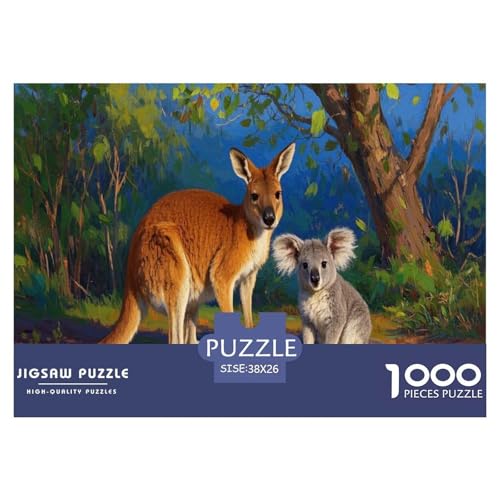Kanguru und Koala1000 Piece Jigsaw Puzzle for Adults and Kids EduKatzeional Games PKunstyChallenging Home Decors Great Geschenk Idea38x26cm/1000pcs von TDSNKAVHB