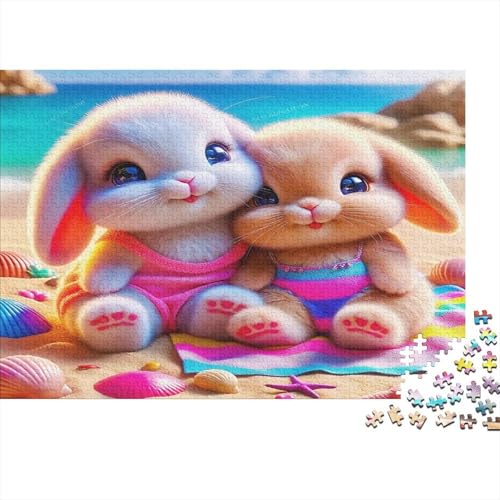 Kaninchen1000-teilige Puzzles Für Erwachsene Familienspiel niedlichHerausfordernd Für Home Decoration Tolle Geschenkidee70x50cm/1000pcs von TDSNKAVHB