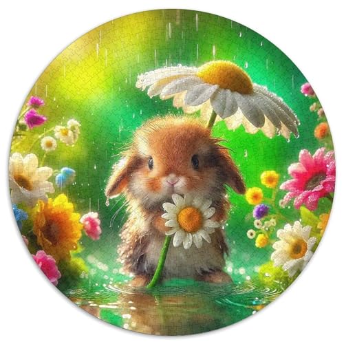KaninchenPuzzle 1000 Teile Für Erwachsene Und Kinder Rund schönKreatives Herausforderndes Spielzeug-Geschenk1000pcs (67.5x67.5cm) von TDSNKAVHB
