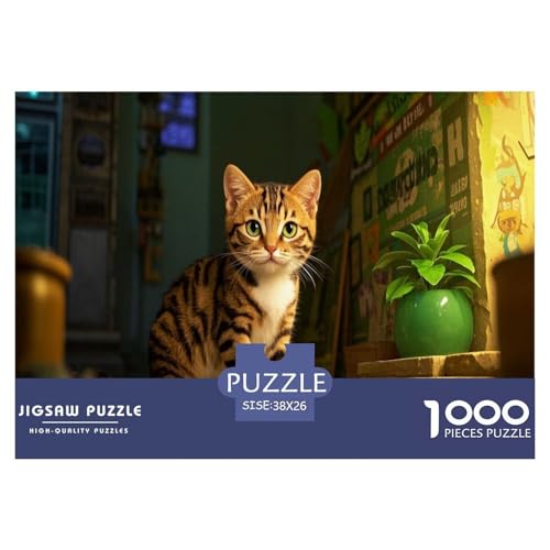 Katze1000 Pieces Jigsaw Puzzles for Adults EduKatzeional Games niedlich PetChallenging Home Decors Great Geschenk Idea38x26cm/1000pcs von TDSNKAVHB