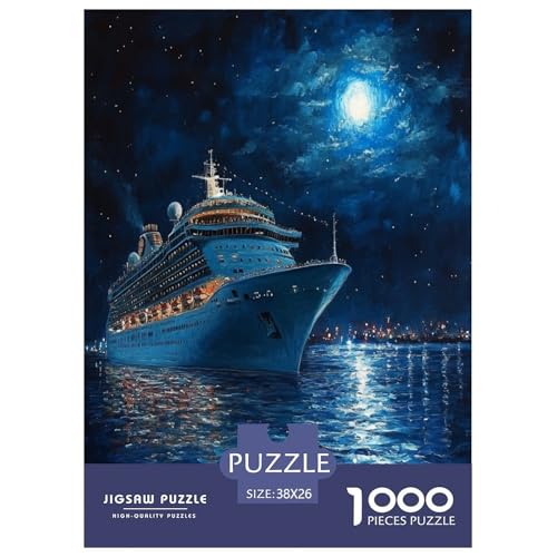Kreuzfahrtschiff Puzzle 1000 Teile Schwer Puzzle Spielzeug Lernspiel Impossible Herausforderungsspielzeug Für Erwachsene Und Kinder in Bewährter 38x26cm/1000pcs von TDSNKAVHB