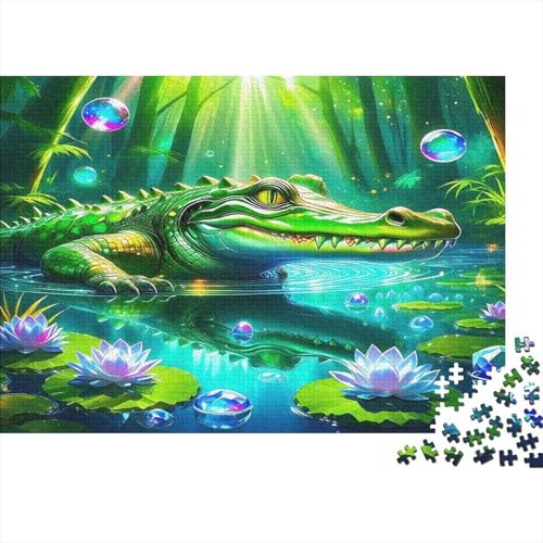 Krokodil1000-teiliges Puzzle Für Erwachsene Bildungsspiele WaldSpaßig Und Herausfordernd Für Home Decoration Tolle Geschenkidee70x50cm/1000pcs von TDSNKAVHB