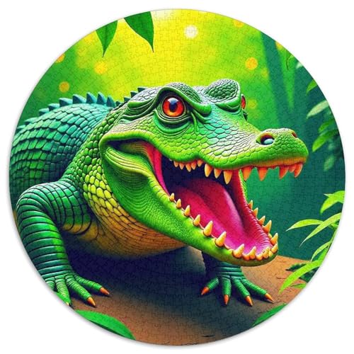 KrokodilPuzzles 1000 Teil Für Erwachsene Rund WaldKreatives Herausforderndes Spielzeug-Geschenk1000pcs (67.5x67.5cm) von TDSNKAVHB