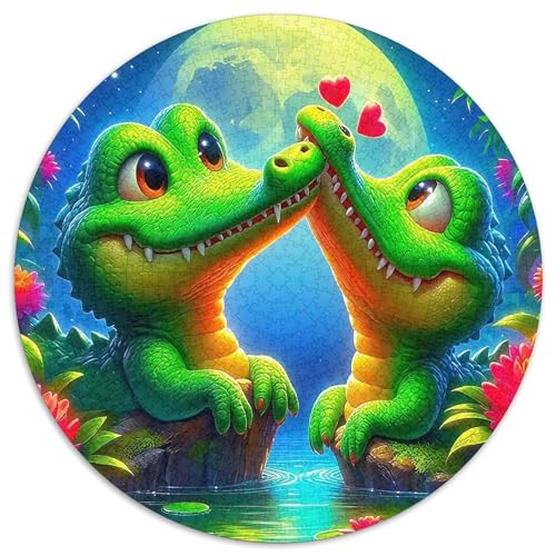 KrokodilPuzzles 1000 Teile Für Erwachsene Rund niedlichKreatives Herausforderungspuzzle-Spielzeug1000pcs (67.5x67.5cm) von TDSNKAVHB