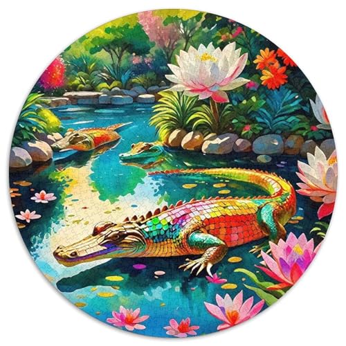 KrokodilPuzzles 1000 Teile Für Erwachsene Und Kinder Rund BlumenKreatives Herausforderndes Spielzeug-Geschenk1000pcs (67.5x67.5cm) von TDSNKAVHB