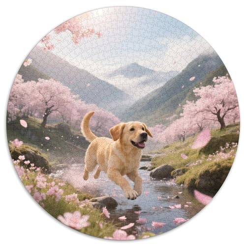 Labrador RetrieverJigsaw Puzzles 1000 Piece for Adults Kids Round niedlich HaustierCreative Challenging Toys Gift1000pcs (67.5x67.5cm) von TDSNKAVHB