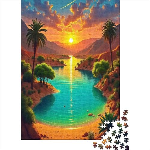 Landschaft1000-teilige Puzzles Für Erwachsene Und Kinder Familienspiel Wüste OaseSpaßig Und Herausfordernd Für Home Decoration Tolle Geschenkidee70x50cm/1000pcs von TDSNKAVHB