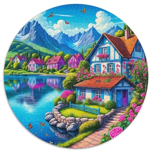 LandschaftPuzzle 1000 Teile Für Erwachsene Rund LogkabineKreatives Herausforderndes Spielzeug-Geschenk1000pcs (67.5x67.5cm) von TDSNKAVHB