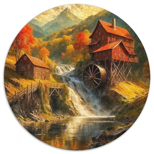 LandschaftPuzzles 1000 Teil Für Erwachsene Rund LogkabineKreatives Herausforderndes Spielzeug-Geschenk1000pcs (67.5x67.5cm) von TDSNKAVHB