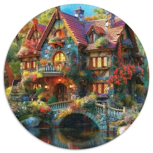 LandschaftPuzzles 1000 Teil Für Erwachsene Rund LogkabineKreatives Herausforderungsspielzeug-Geschenk1000pcs (67.5x67.5cm) von TDSNKAVHB