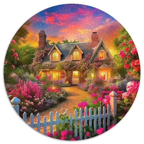 LandschaftPuzzles 1000 Teile Für Erwachsene Rund LogkabineKreative Herausfordernde Familiendekorationen1000pcs (67.5x67.5cm) von TDSNKAVHB
