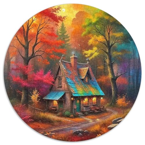 LandschaftPuzzles 1000 Teile Für Erwachsene Rund LogkabineKreatives Herausforderndes Spielzeug-Geschenk1000pcs (67.5x67.5cm) von TDSNKAVHB