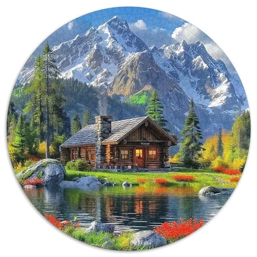LandschaftPuzzles 1000 Teile Für Erwachsene Und Kinder Rund LogkabineKreative Herausforderungs-Familiendekorationen1000pcs (67.5x67.5cm) von TDSNKAVHB