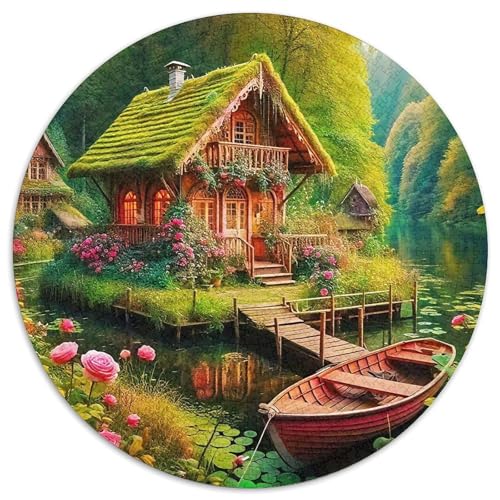 LandschaftPuzzles 1000 Teile Für Erwachsene Und Kinder Rund LogkabineKreatives Herausforderndes Puzzle-Spielzeug1000pcs (67.5x67.5cm) von TDSNKAVHB