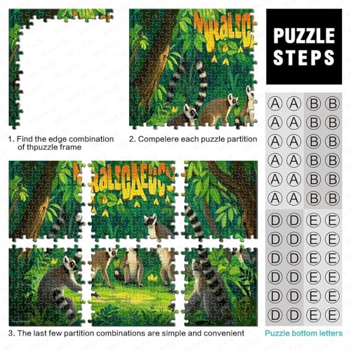 Lemur1000 Piece Jigsaw Puzzles for Adults EduKatzeional Games PKunstyChallenging for Home Decoration Great Geschenk Idea38x26cm/1000pcs von TDSNKAVHB