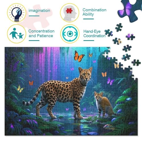 Leopard1000 Pieces Jigsaw Puzzle for Adults and Kids EduKatzeional Games Geheimes ReichChallenging for Home Decoration Great Geschenk Idea38x26cm/1000pcs von TDSNKAVHB