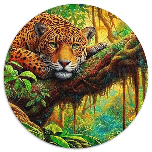 LeopardPuzzle 1000 Teil Für Erwachsene Rund TierKreatives Herausforderndes Spielzeug-Geschenk1000pcs (67.5x67.5cm) von TDSNKAVHB