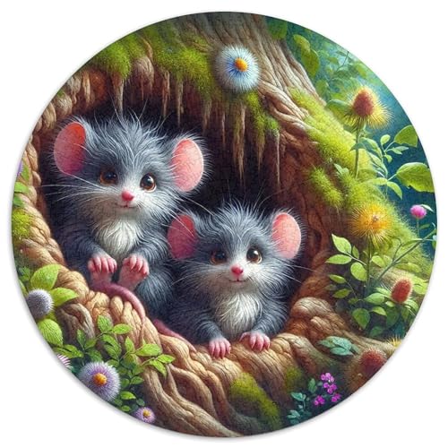 MausPuzzles 1000 Teile Für Erwachsene Rund niedlichKreatives Herausforderndes Spielzeug-Geschenk1000pcs (67.5x67.5cm) von TDSNKAVHB