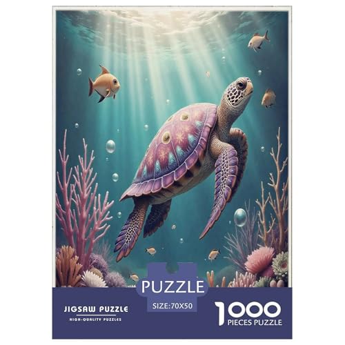 Meeresschildkröte1000-teiliges Puzzle Für Erwachsene Und Kinder Familienspiel der UnterwasserweltHerausfordernd Für Home Decoration Tolle Geschenkidee70x50cm/1000pcs von TDSNKAVHB