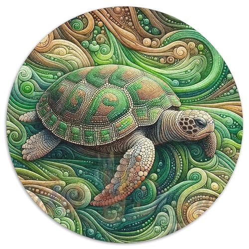 MeeresschildkrötePuzzle 1000 Teile Für Erwachsene Und Kinder Rund KunstKreatives Herausforderungsspielzeug-Geschenk1000pcs (67.5x67.5cm) von TDSNKAVHB