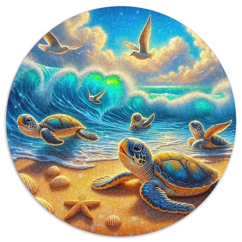 MeeresschildkrötePuzzles 1000 Teile Für Erwachsene Rund FischsternKreatives Herausforderndes Spielzeug-Geschenk1000pcs (67.5x67.5cm) von TDSNKAVHB