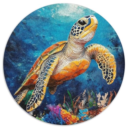 MeeresschildkrötePuzzles 1000 Teile Für Erwachsene Und Kinder Rund AbenteuerKreative Herausfordernde Familiendekorationen1000pcs (67.5x67.5cm) von TDSNKAVHB