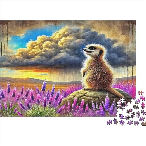 Meerkat1000-teiliges Puzzle Für Erwachsene Und Kinder Familienspiel LavendelHerausfordernd Für Home Decoration Tolle Geschenkidee70x50cm/1000pcs von TDSNKAVHB