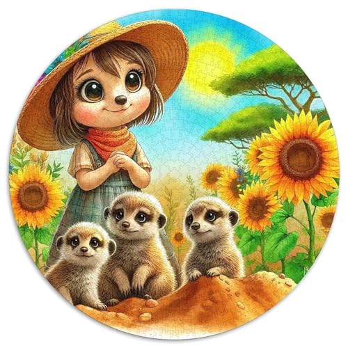 MeerkatPuzzle 1000 Teile Für Erwachsene Und Kinder Rund niedlichKreatives Herausforderndes Spielzeug-Geschenk1000pcs (67.5x67.5cm) von TDSNKAVHB