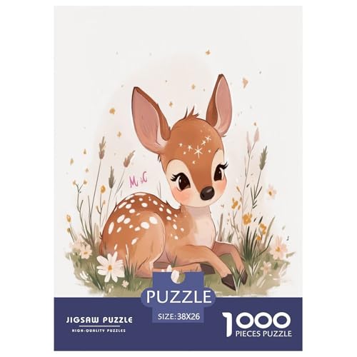Milu Hirsch Puzzle 1000 Teile Schwer Puzzle Spielzeug Lernspiel Impossible Herausforderung Spielzeug Für Erwachsene Und Kinder in Bewährter 38x26cm/1000pcs von TDSNKAVHB