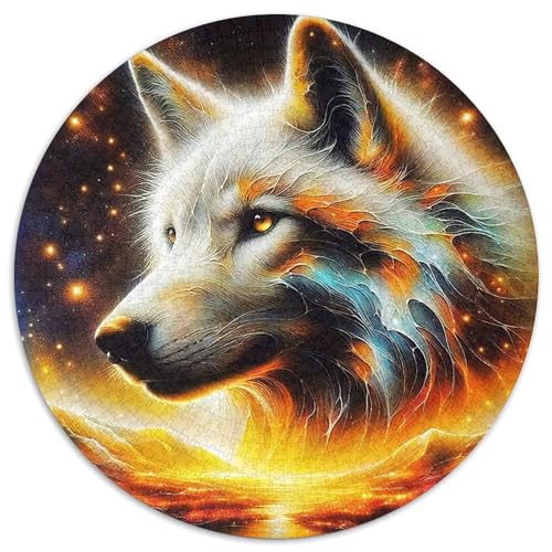 Mondlicht WolfPuzzle 1000 Teil Für Erwachsene Rund FantasieKreative Herausfordernde Familiendekorationen1000pcs (67.5x67.5cm) von TDSNKAVHB