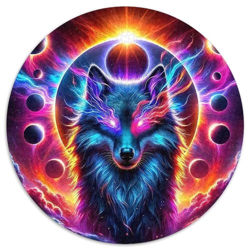 Mondlicht WolfPuzzle 1000 Teile Für Erwachsene Rund FantasieKreatives Herausforderndes Puzzle-Spielzeug1000pcs (67.5x67.5cm) von TDSNKAVHB