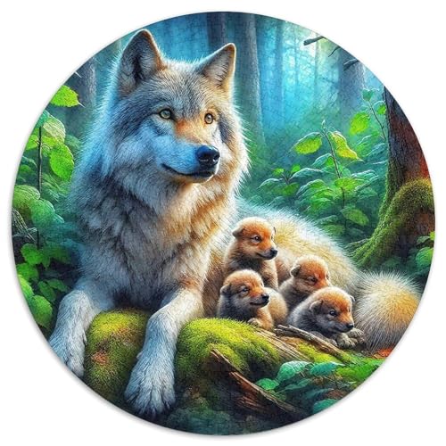 Mondlicht WolfPuzzle 1000 Teile Für Erwachsene Rund WaldKreatives Herausforderndes Puzzle-Spielzeug1000pcs (67.5x67.5cm) von TDSNKAVHB