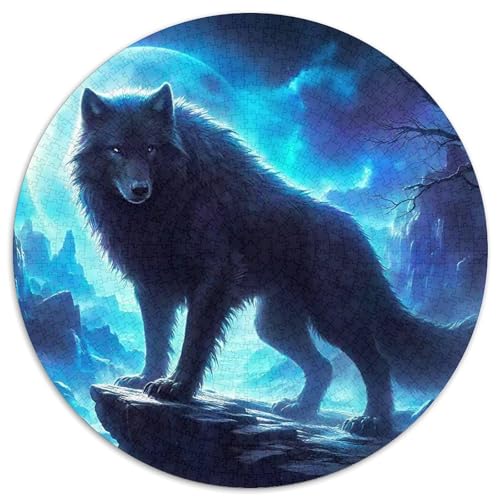 Mondlicht WolfPuzzle 1000 Teile Für Erwachsene Und Kinder Rund FantasieKreative Herausforderungs-Familiendekorationen1000pcs (67.5x67.5cm) von TDSNKAVHB