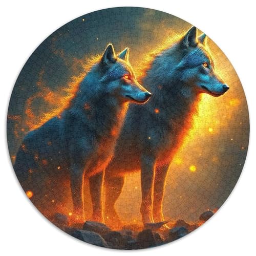 Mondlicht WolfPuzzle 1000 Teile Für Erwachsene Und Kinder Rund FantasieKreatives Herausforderndes Spielzeug-Geschenk1000pcs (67.5x67.5cm) von TDSNKAVHB
