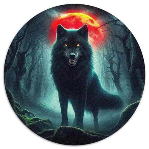 Mondlicht WolfPuzzles 1000 Teil Für Erwachsene Rund FantasieKreatives Herausforderndes Spielzeug-Geschenk1000pcs (67.5x67.5cm) von TDSNKAVHB