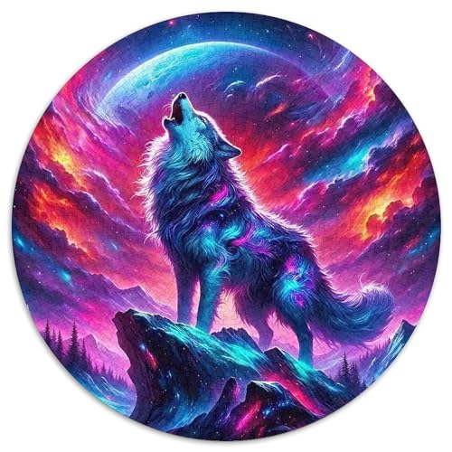 Mondlicht WolfPuzzles 1000 Teile Für Erwachsene Rund FantasieKreatives Herausforderndes Spielzeug-Geschenk1000pcs (67.5x67.5cm) von TDSNKAVHB