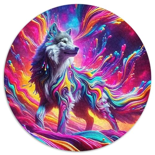 Mondlicht WolfPuzzles 1000 Teile Für Erwachsene Rund FantasieKreatives Herausforderungspuzzle-Spielzeug1000pcs (67.5x67.5cm) von TDSNKAVHB