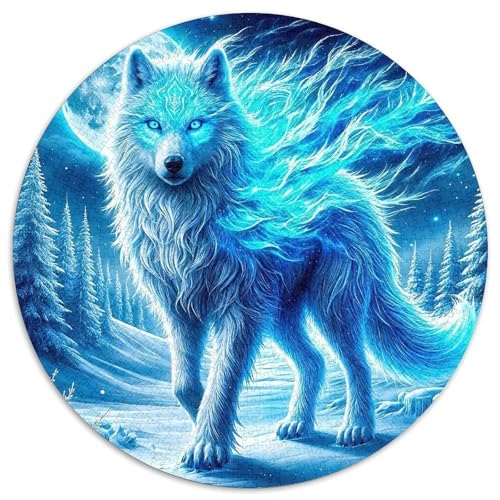 Mondlicht WolfPuzzles 1000 Teile Für Erwachsene Und Kinder Rund FantasieKreative Herausfordernde Familiendekorationen1000pcs (67.5x67.5cm) von TDSNKAVHB