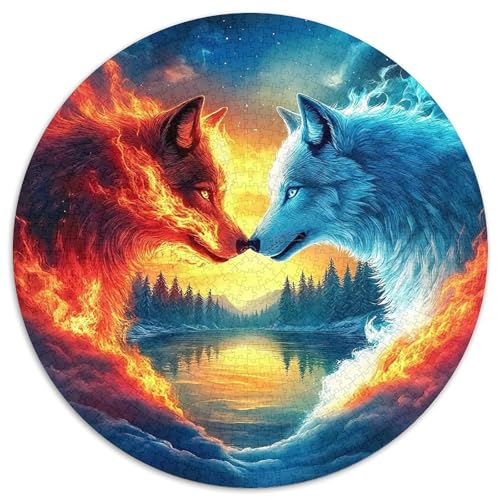 Mondlicht WolfPuzzles 1000 Teile Für Erwachsene Und Kinder Rund FantasieKreatives Herausforderungspuzzle-Spielzeug1000pcs (67.5x67.5cm) von TDSNKAVHB