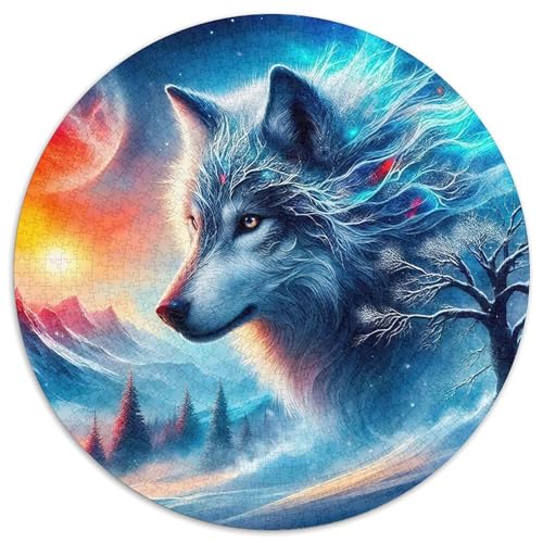 Mondlicht WolfPuzzles 1000 Teile Für Erwachsene Und Kinder Rund FantasieKreatives Herausforderungspuzzle-Spielzeug1000pcs (67.5x67.5cm) von TDSNKAVHB