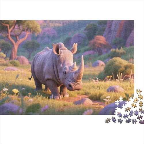 Nashörner1000 Pieces Jigsaw Puzzles for Adults and Kids EduKatzeional Games CKunstoon StyleFun and Challenging Home Decors Great Geschenk Idea38x26cm/1000pcs von TDSNKAVHB