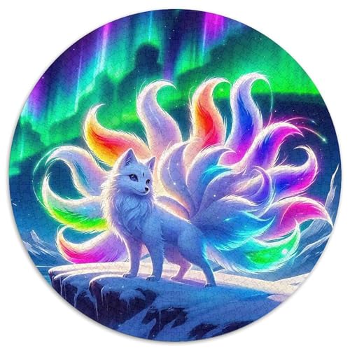 Neun-Schwanz-FuchsPuzzles 1000 Teil Für Erwachsene Rund AuroraKreative Herausforderungs-Familiendekorationen1000pcs (67.5x67.5cm) von TDSNKAVHB