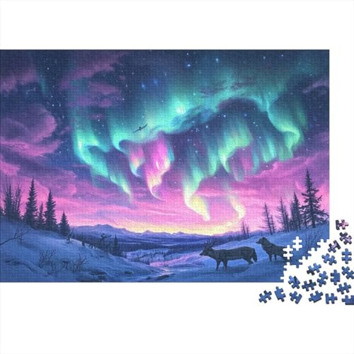 Nordlichter Puzzle 1000 Teile,Puzzle Für Erwachsene, Impossible Puzzle,Puzzle Farbenfrohes Legespiel,Geschicklichkeitsspiel Für Die Ganze Familie Puzzel 1000pcs (75x50cm) von TDSNKAVHB