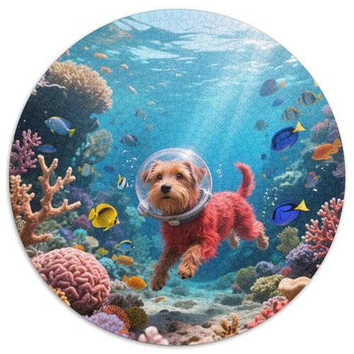 Norwich TerrierJigsaw Puzzle 1000 Piece for Adults Kids Round tauchenCreative Challenging Family Decorations1000pcs (67.5x67.5cm) von TDSNKAVHB