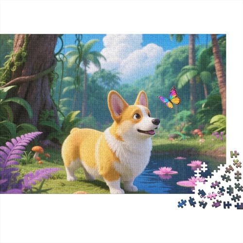Pembroke Walisischer Corgi Puzzle-Spiel 1000 Pieces Challenge Spielzeug niedlich Haustier Erwachsene Kinder Educational Gaming Puzzle Game Unique Gift1000pcs (75x50cm) von TDSNKAVHB