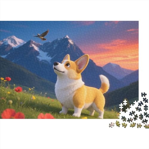 Pembroke Walisischer Corgi Puzzle-Spiel 1000 Pieces Challenge Spielzeug niedlich Haustier Erwachsene Kinder Educational Gaming Puzzle Game Unique Gift1000pcs (75x50cm) von TDSNKAVHB